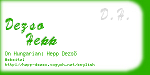 dezso hepp business card