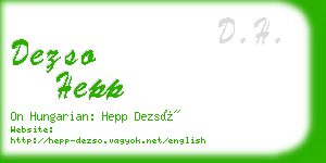 dezso hepp business card